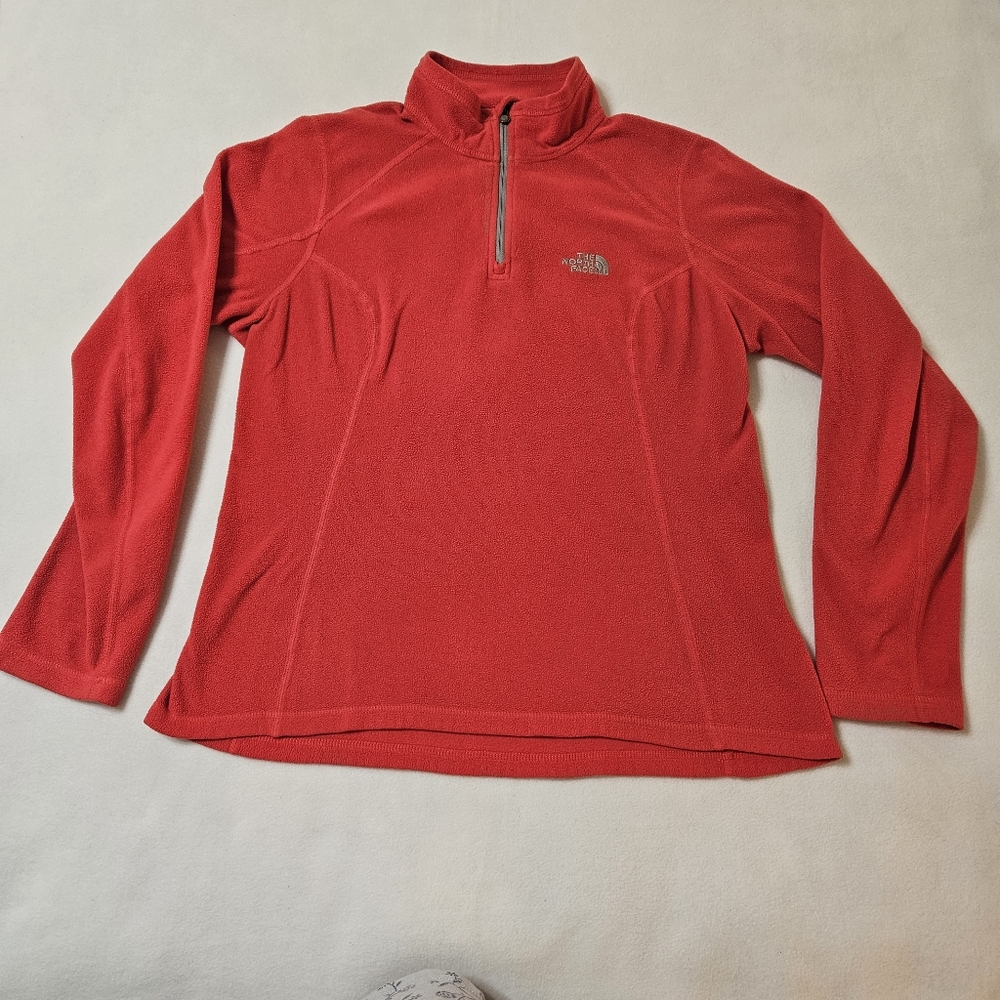 The North Face Full Zip Hot Pink Fleece Size Medium FAIR CONDITION